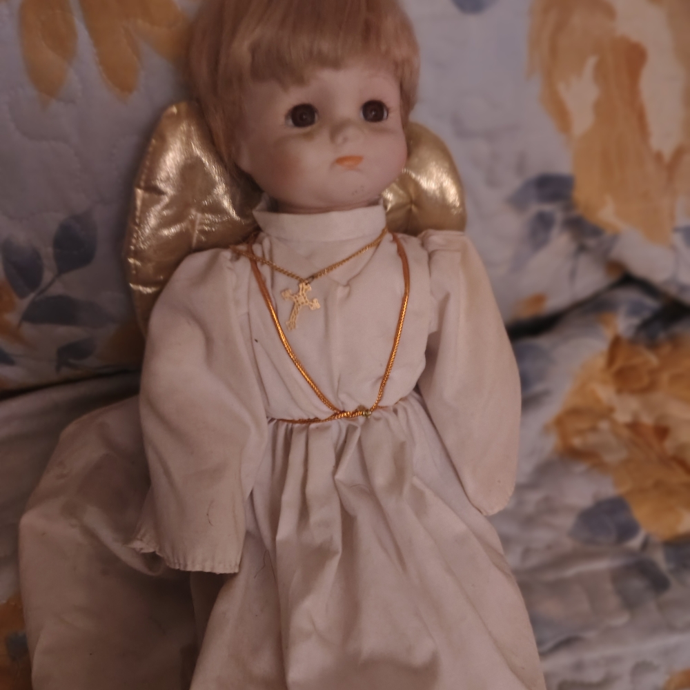 Angel Doll with Gold Accents